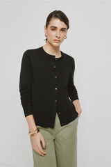 Milano C&aacute;rdigan delgado botones dorados Negro