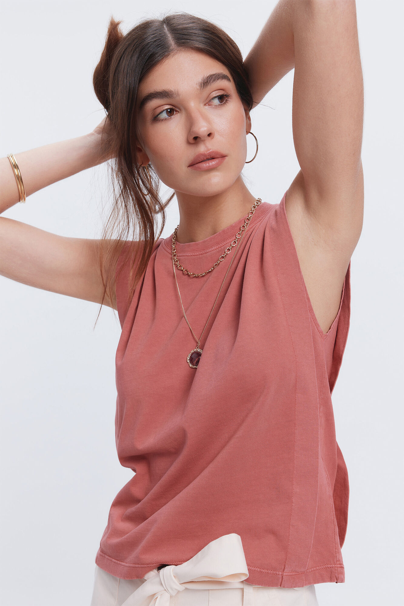 Milano Camiseta sin mangas efecto lavado Naranja