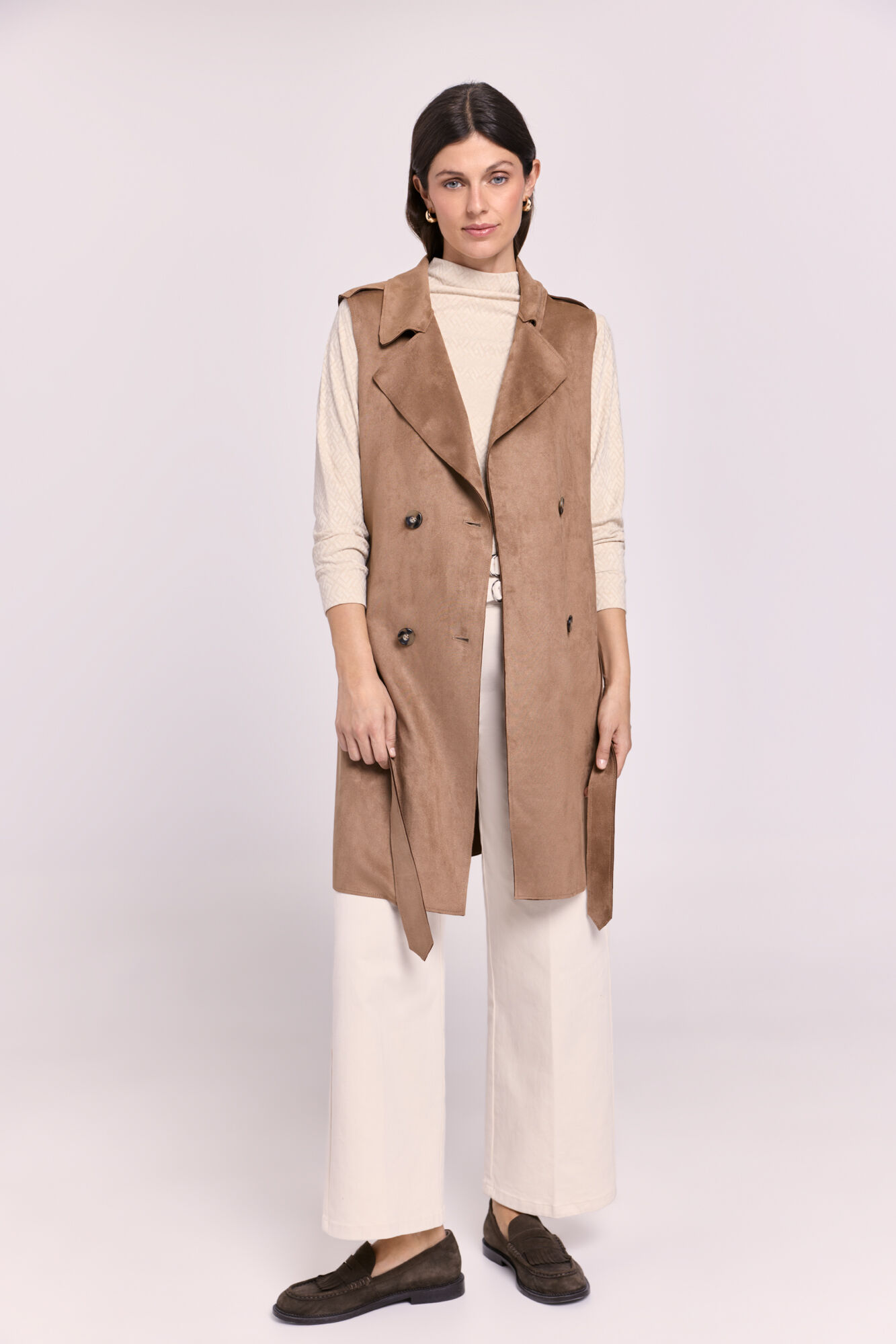 Milano Chaleco largo efecto ante