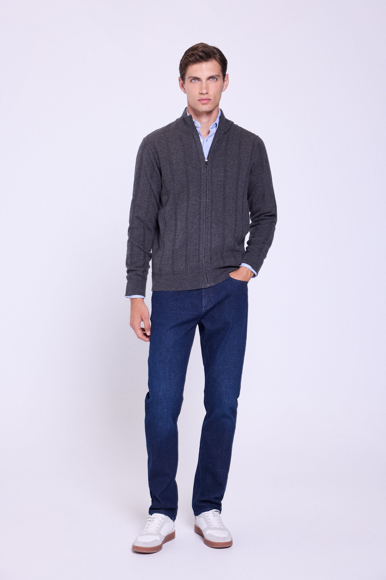 Milano C&aacute;rdigan con cierre de cremallera