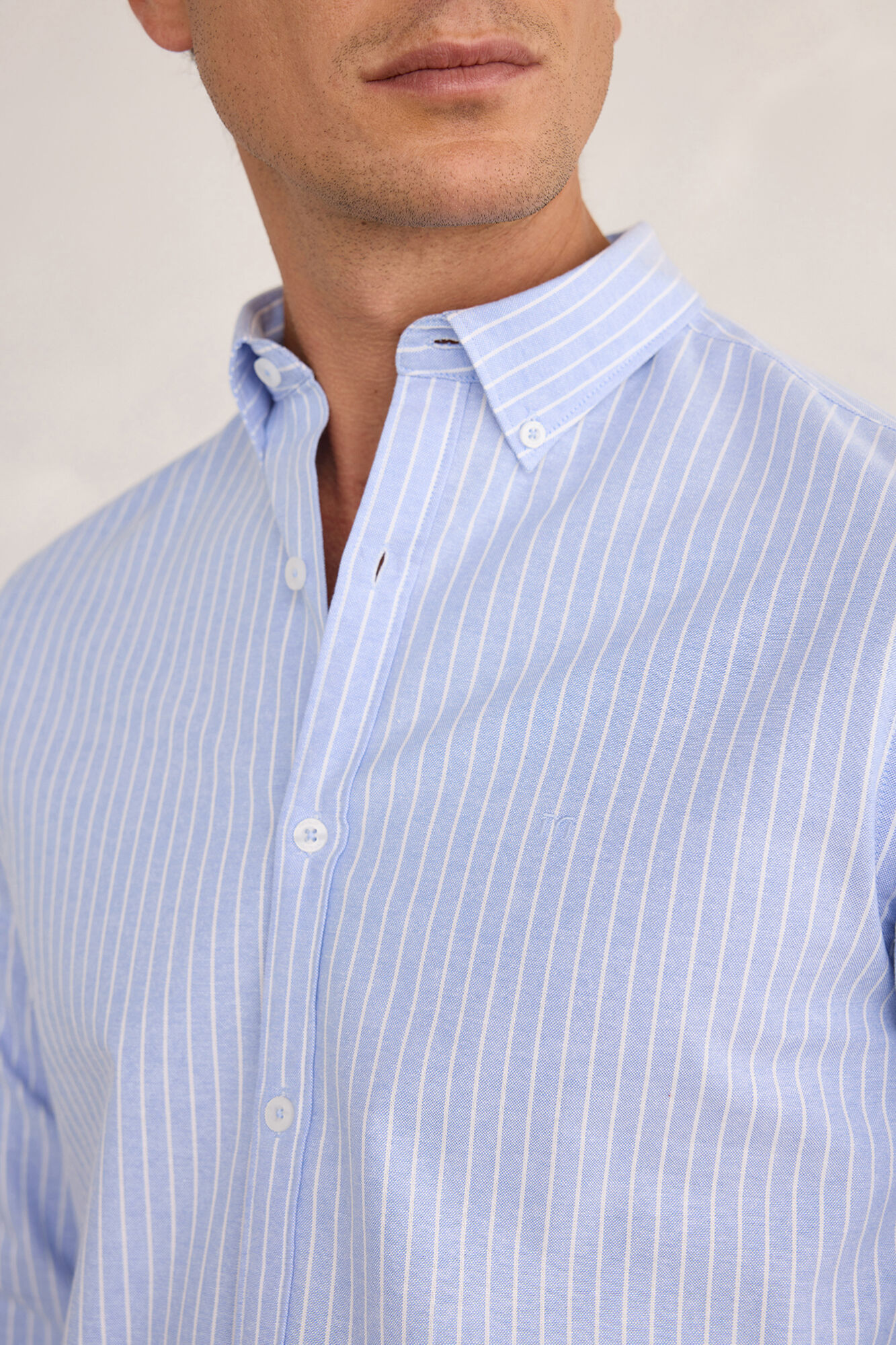 Milano Camisa deportiva a rayas Azul Claro