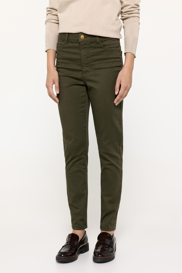 Milano Pantalón Ajustado Kaki Oscuro