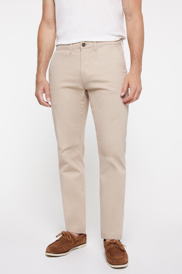 Fifty Outlet Pantalón chino liso Beige