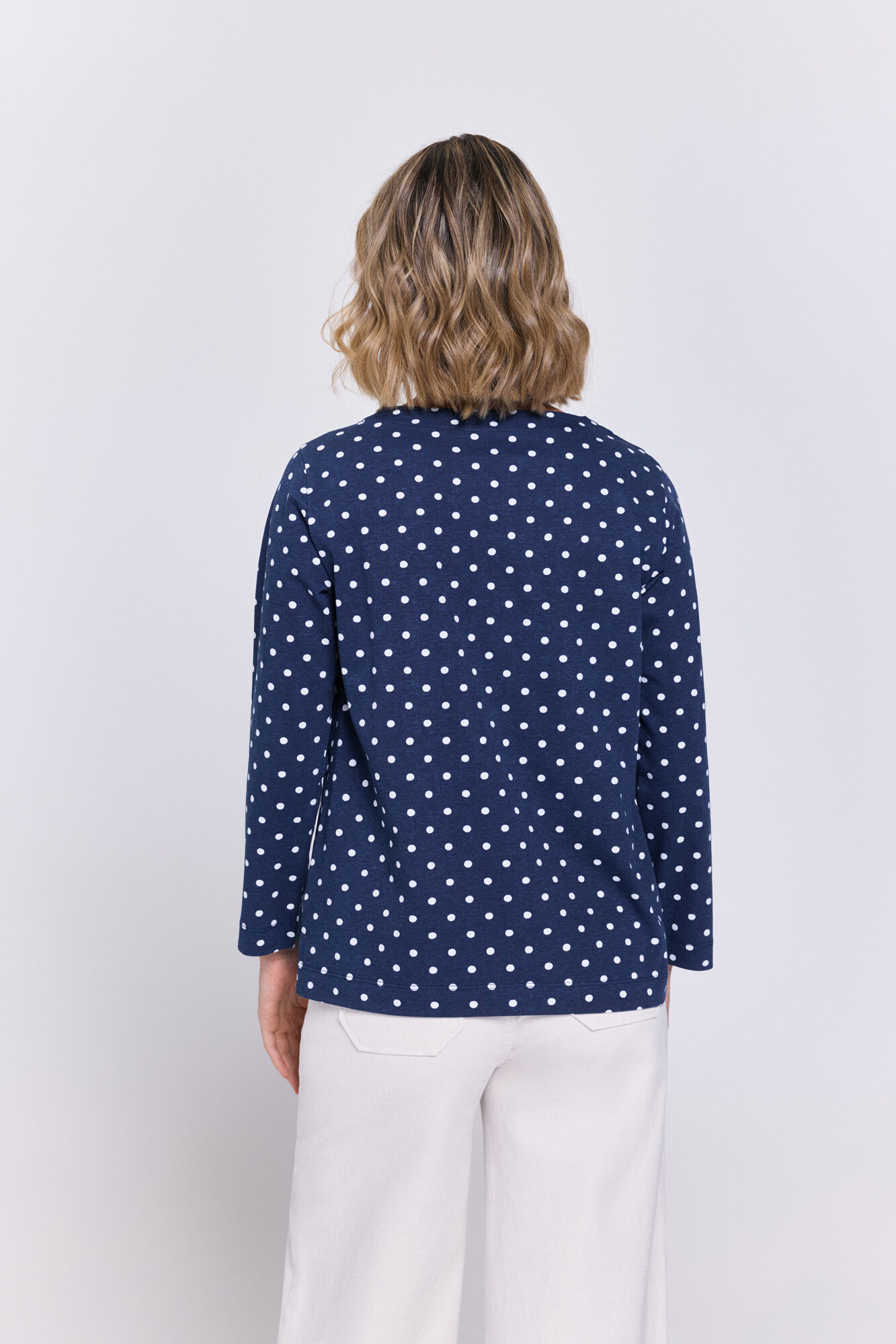 Milano Playera de algod&oacute;n con mangas francesas Azul