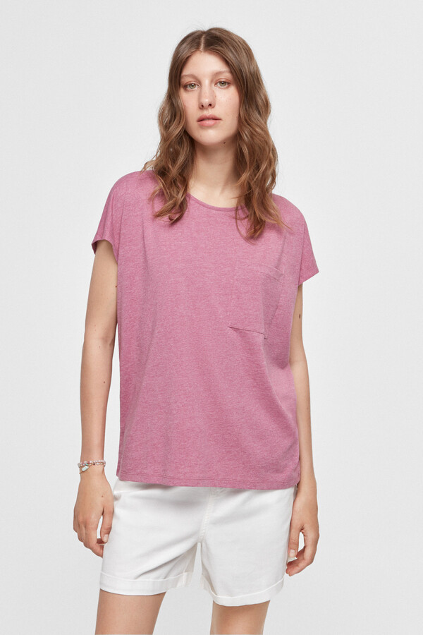 Fifty Outlet Playera oversize melange Coral