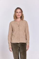 Milano Cárdigan de tejido con cierre de botones Beige/Camel