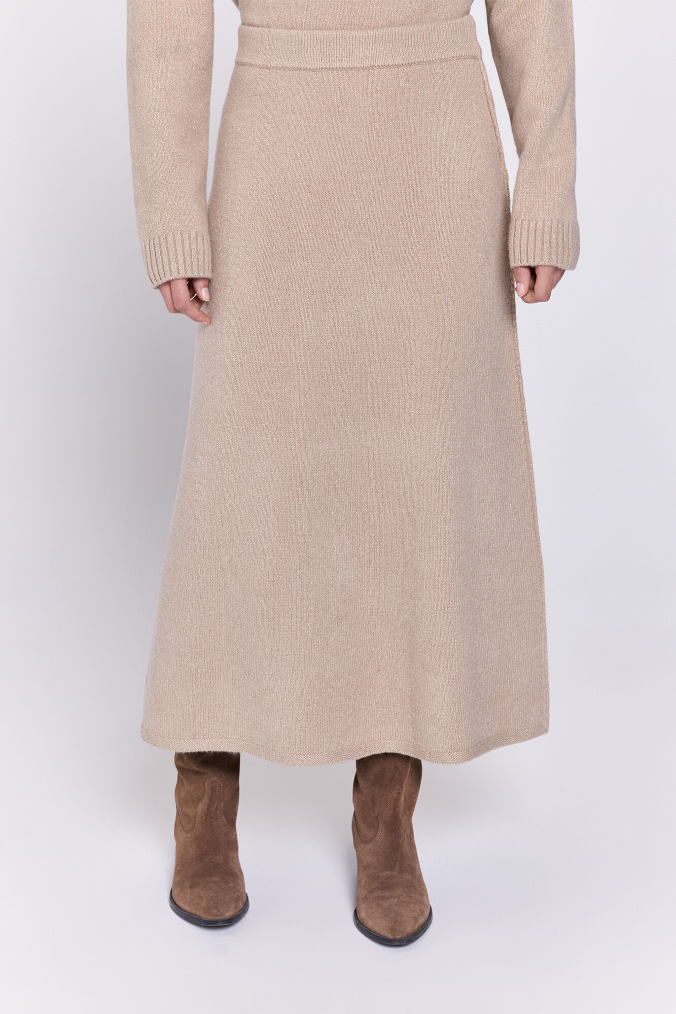 Milano Falda midi de tejido falda