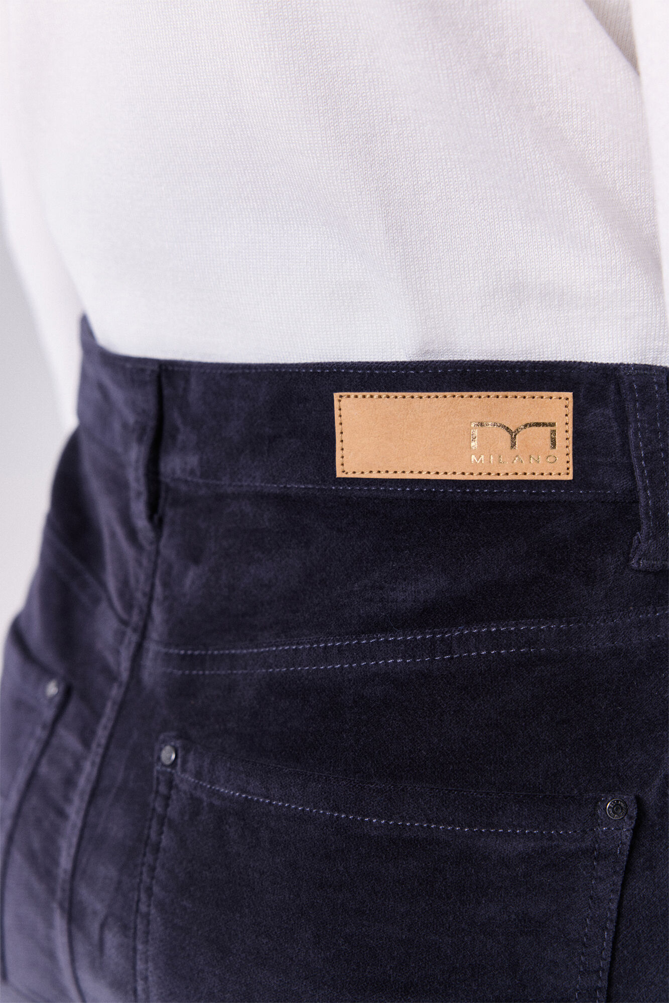 Milano Pantal&oacute;n de terciopelo de 5 bolsillos Gris Oscuro
