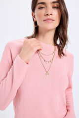 Fifty Outlet Playera de manga larga con calidad estructurada. Rosa