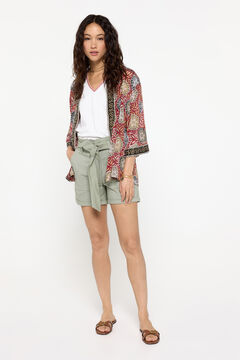 Fifty Outlet Bermudas estilo paperbag con cinturón Azul
