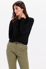 Milano Jersey liso básico de tejido Negro