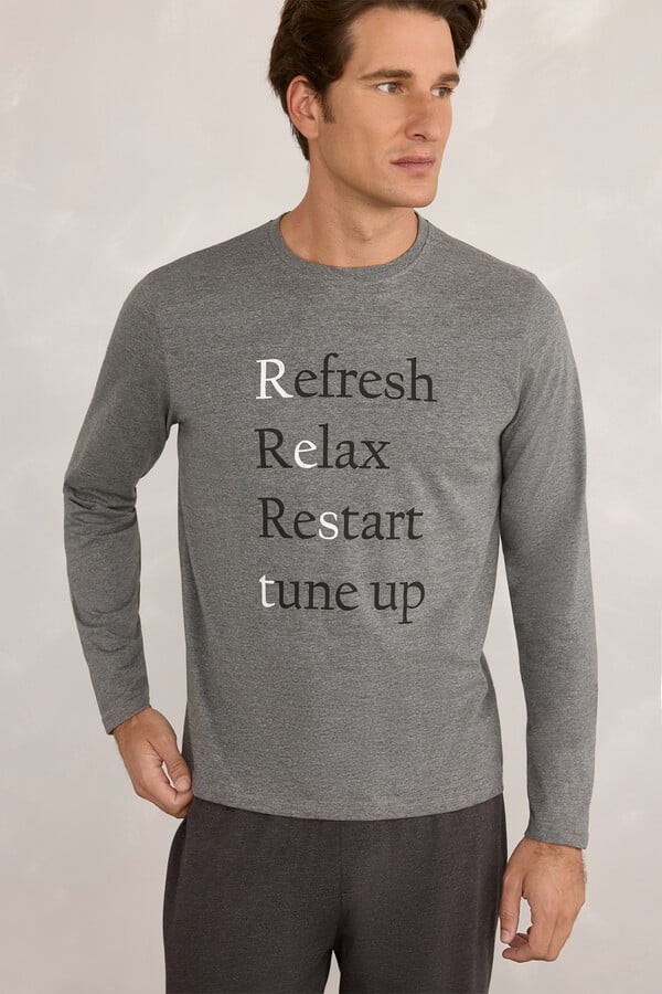 Milano Pijama estampados Gris Claro