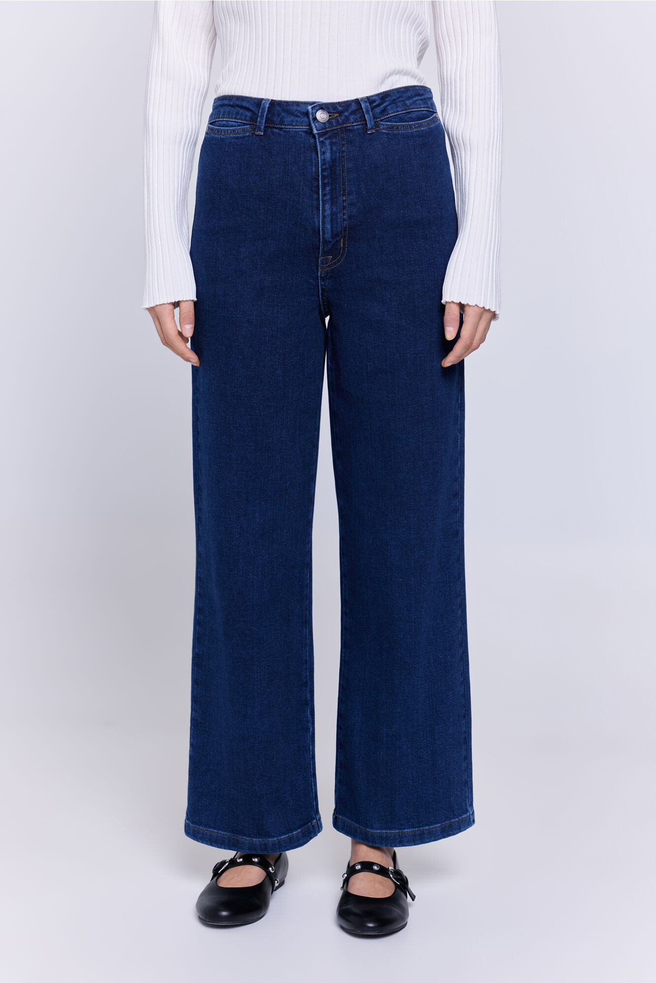 Milano Pantal&oacute;n denim pernera ancha Navy