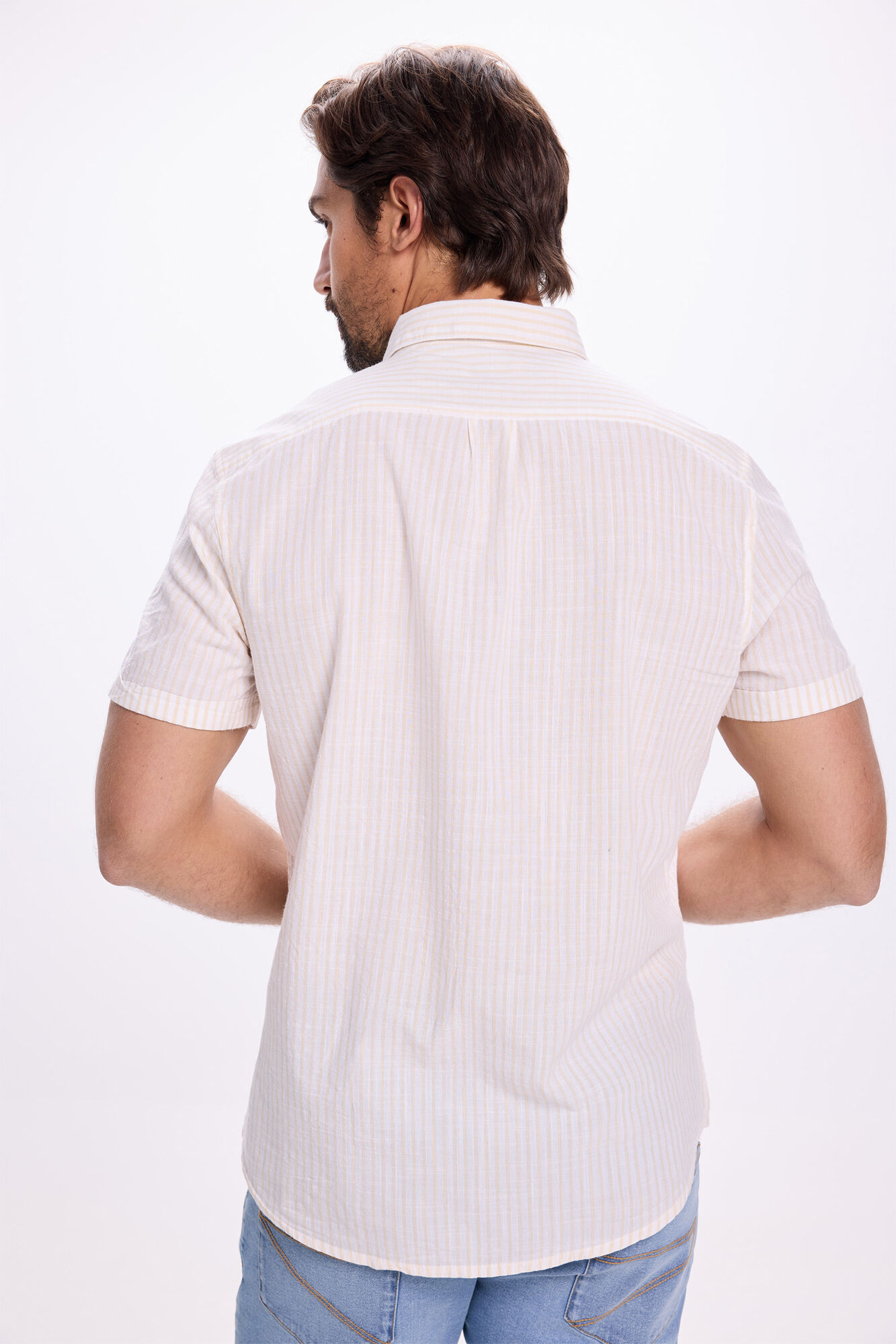 Milano Camisa de rayas rayas Beige