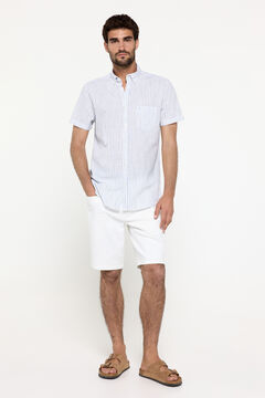 Fifty Outlet Camisa slub rayas Azul