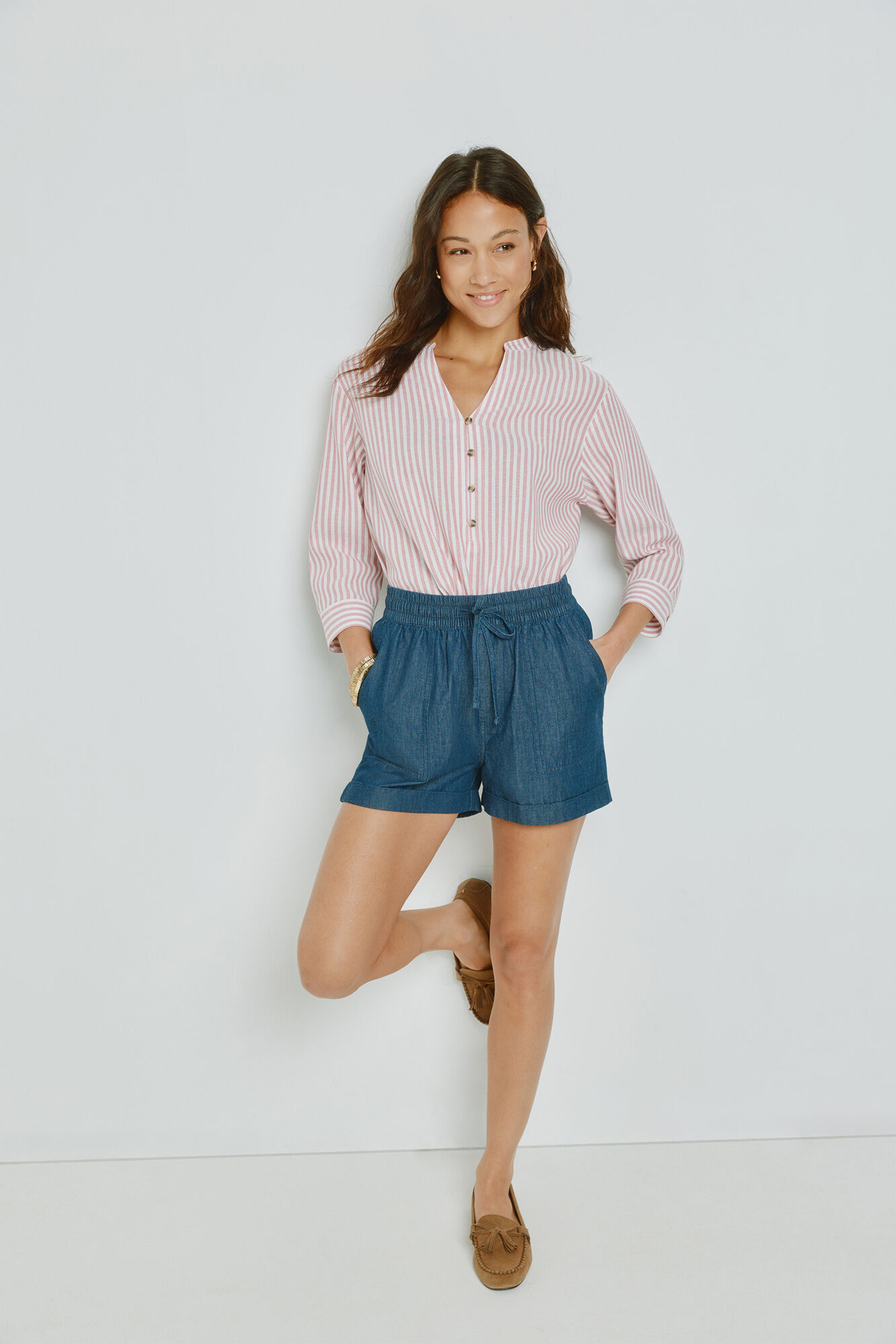 Milano Bermuda de mezclilla regular fit Navy