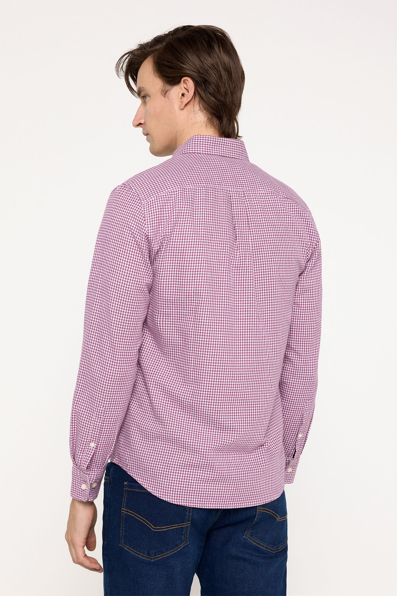 Milano Camisa Twill Cuadros Granate