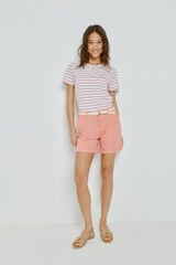 Milano Bermudas lisas con cintur&oacute;n Coral
