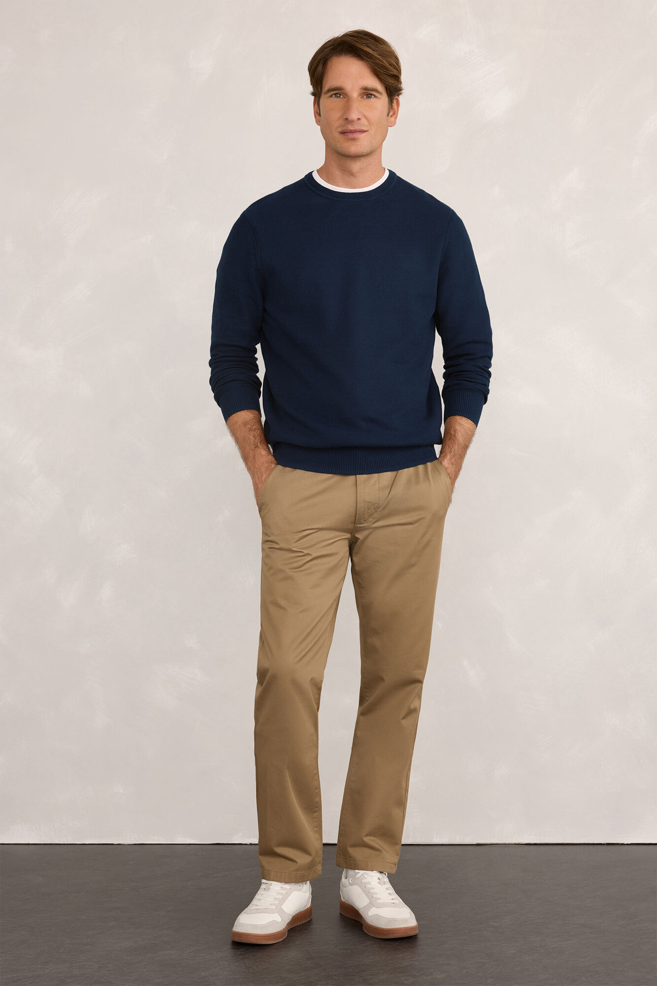 Milano Jersey b&aacute;sico de nido de abeja Navy