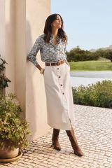 Milano Falda midi Beige