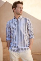 Fifty Outlet Camisa de sarga a rayas Verde