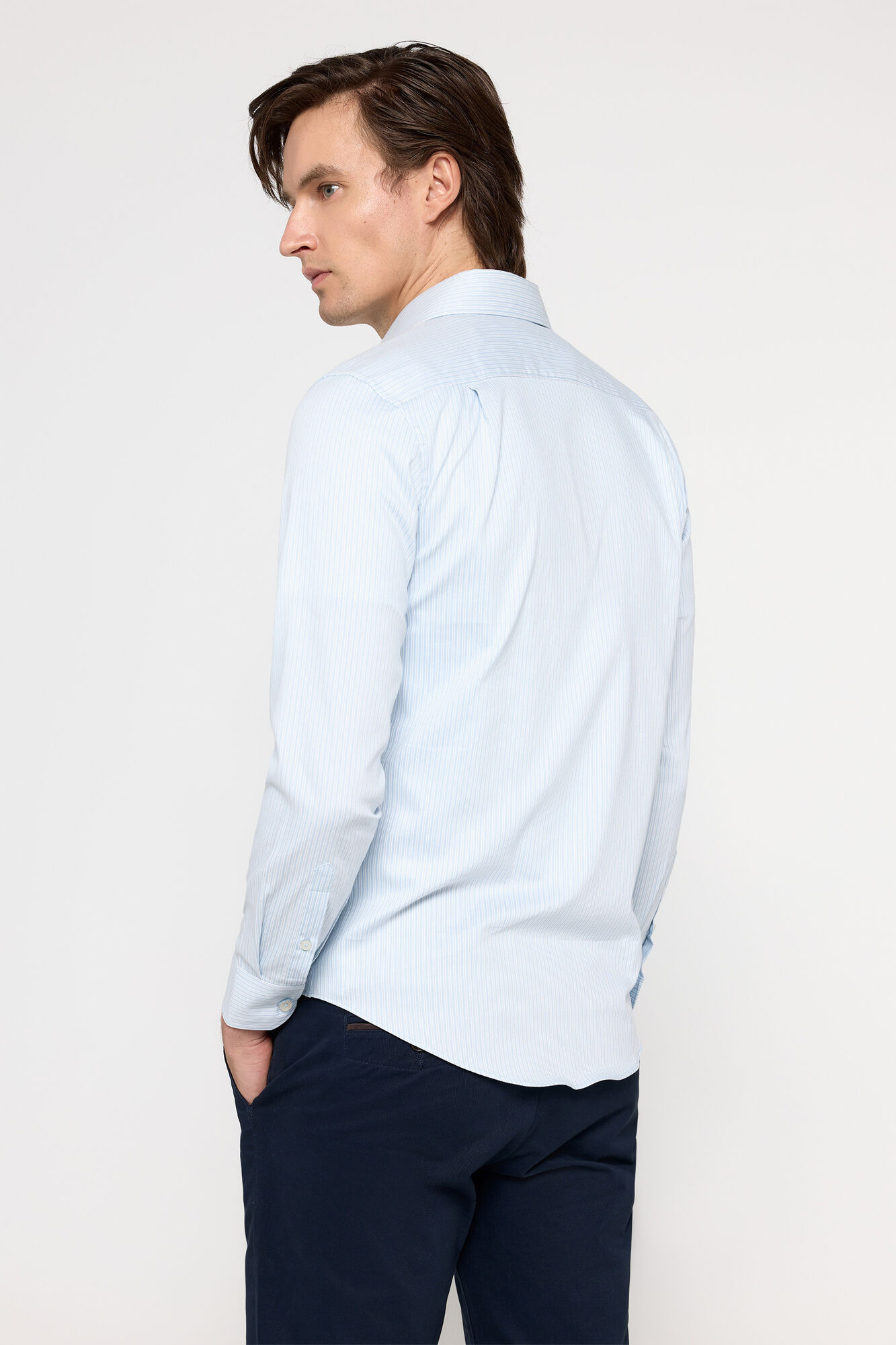Milano Camisa Stretch Rayas Azul