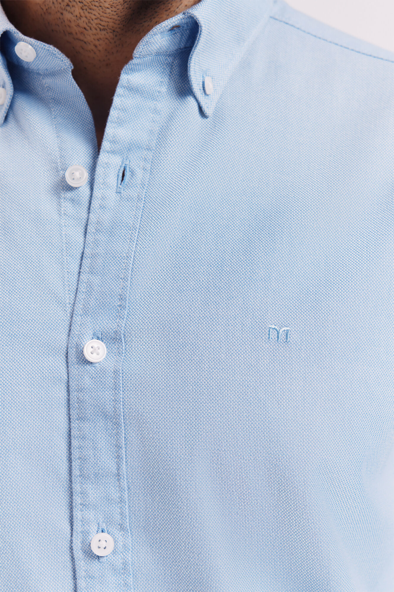 Milano Camisa lisa manga larga Azul Claro