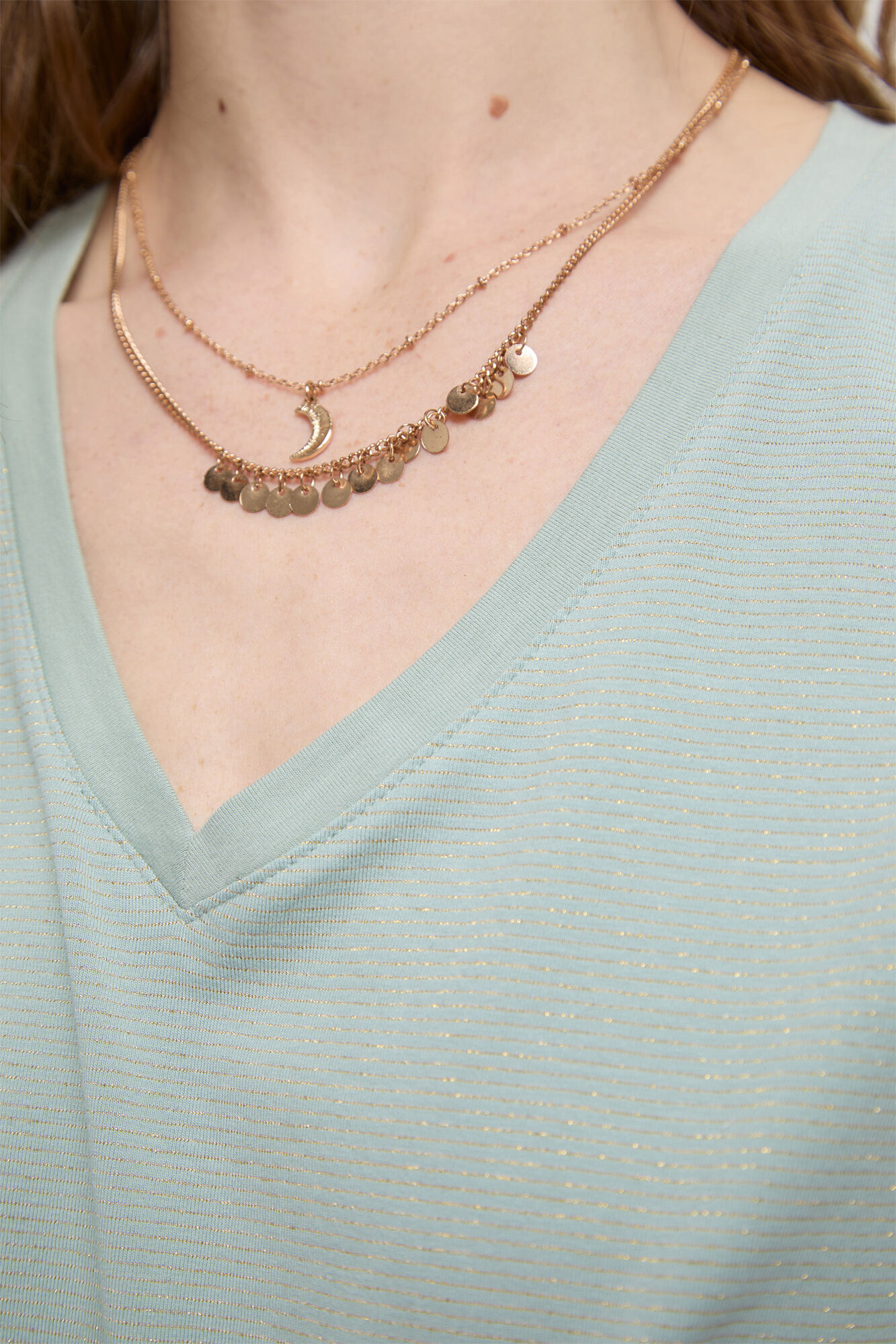 Milano Camiseta de rayas soft touch cuello pico