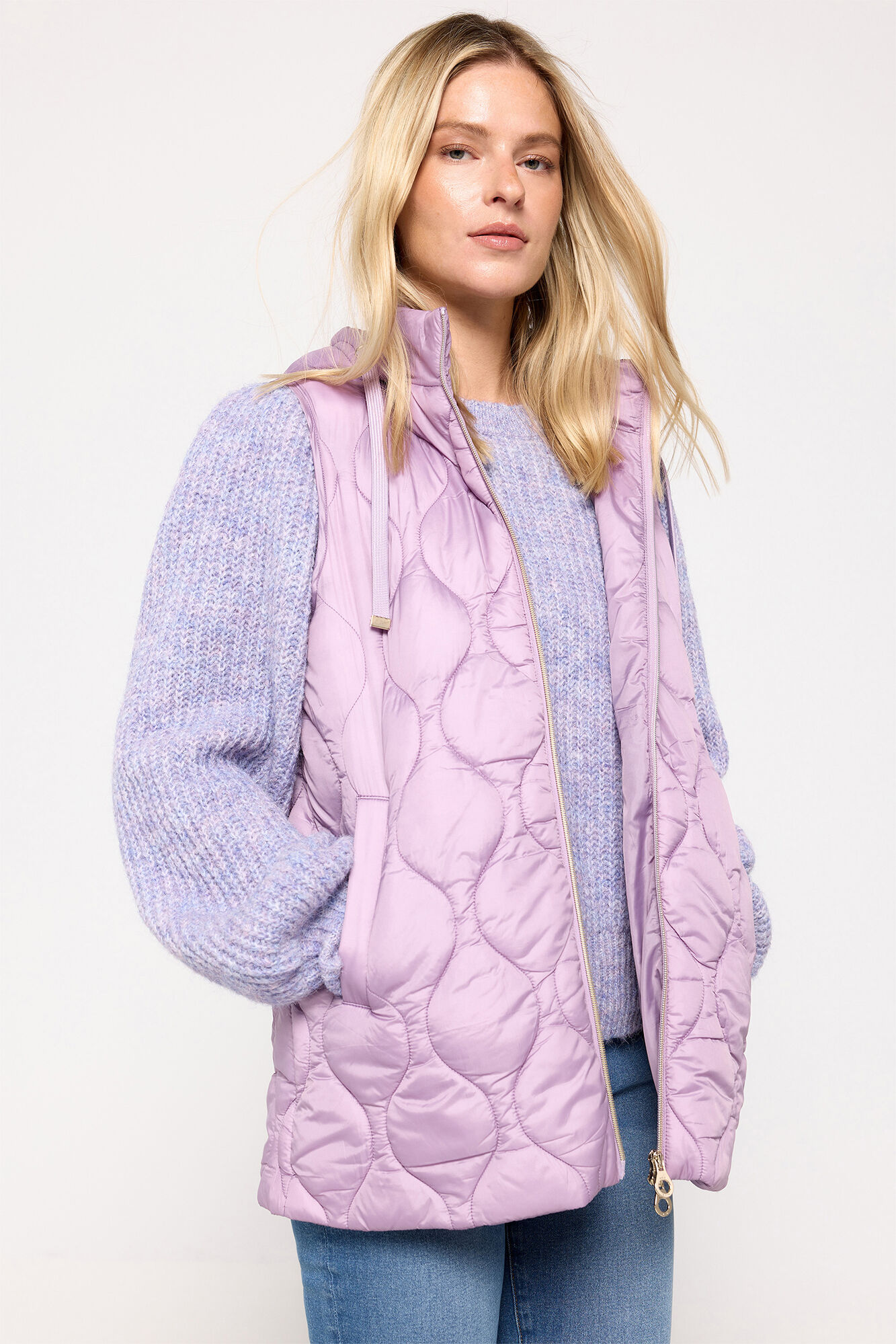 Milano Chaleco acolchado capucha Morado/Lila