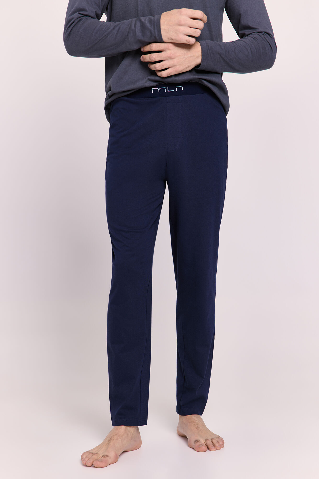 Milano Pijama con logo grande Gris Oscuro