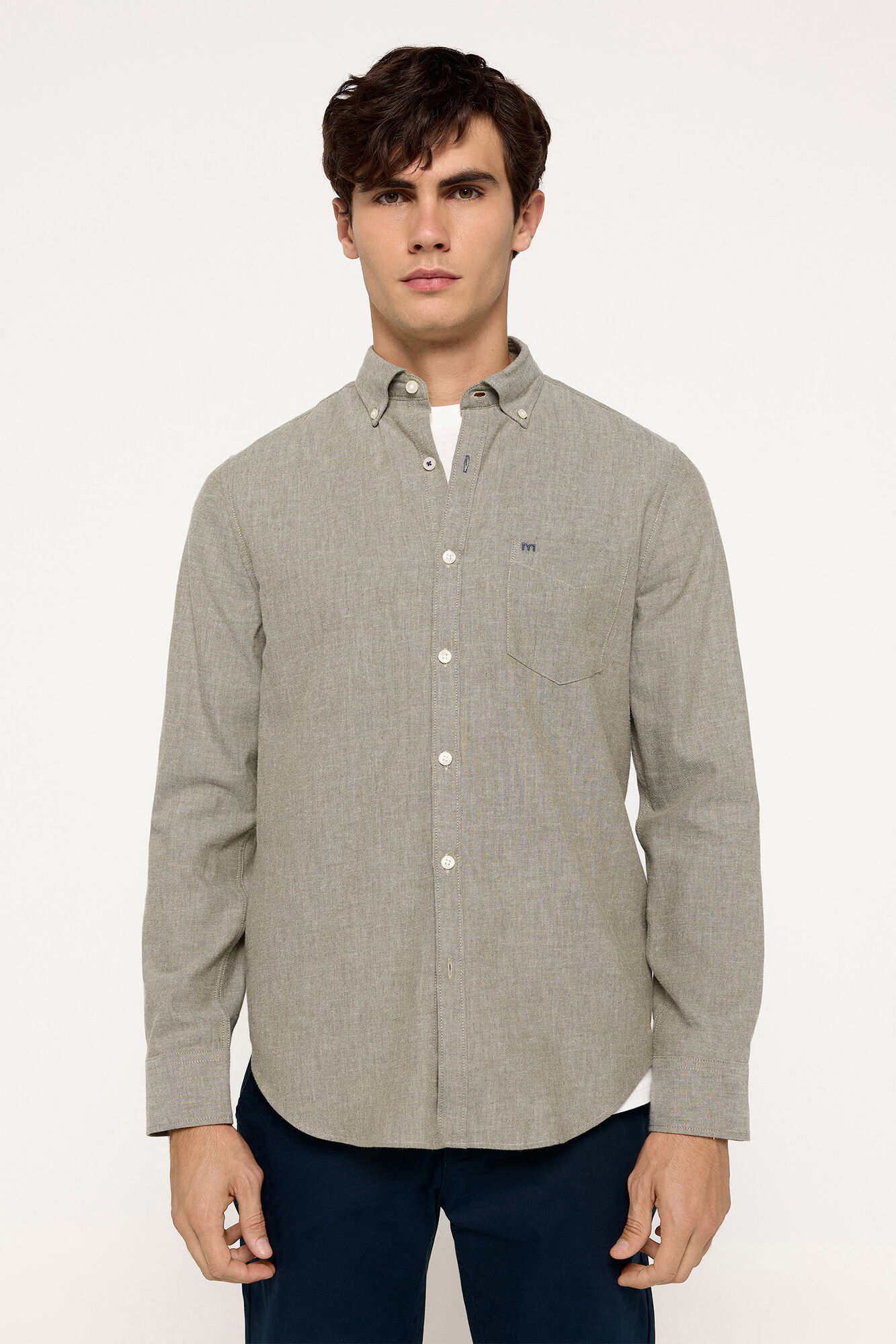 Milano Camisa Twill Lisa Gris
