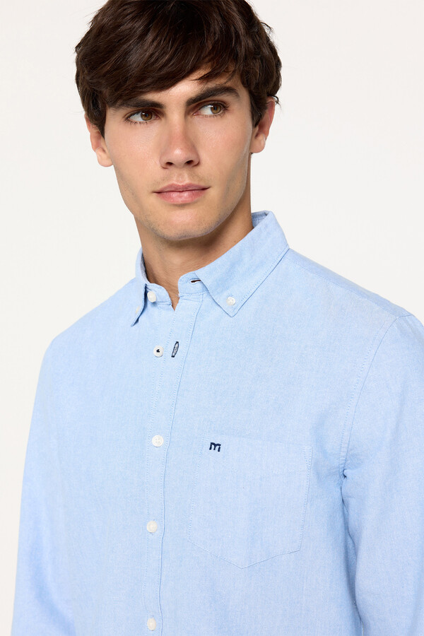 Milano Camisa Oxford Lisa Azul