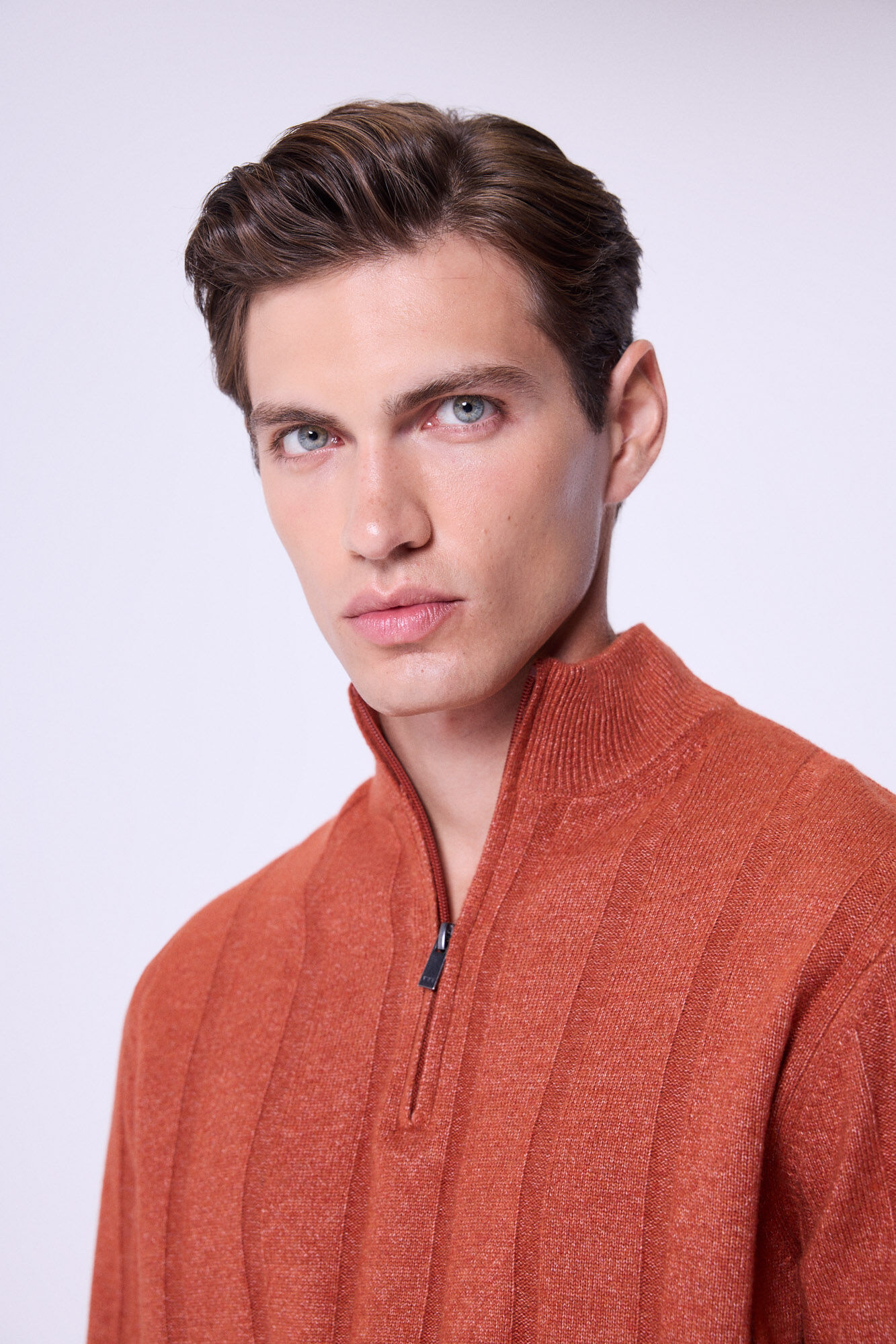 Milano Jersey con cierre de media cremallera Naranja