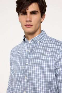 Fifty Outlet Camisa Popelín Cuadros Azul