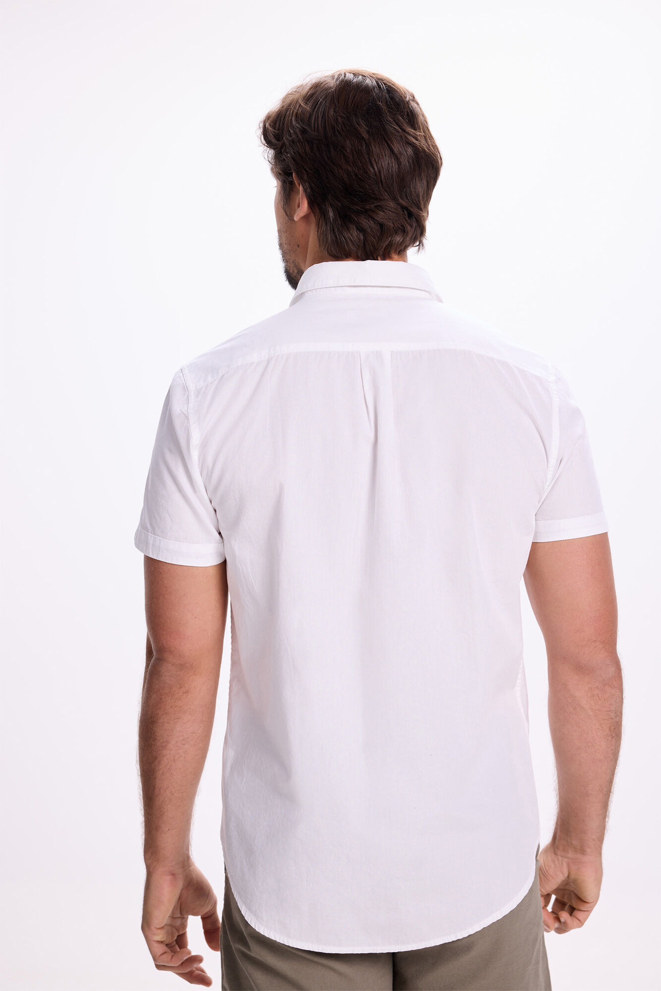 Milano Camisa de popel&iacute;n liso Blanco