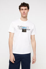 Fifty Outlet Playera manga corta estampado posicional Blanco