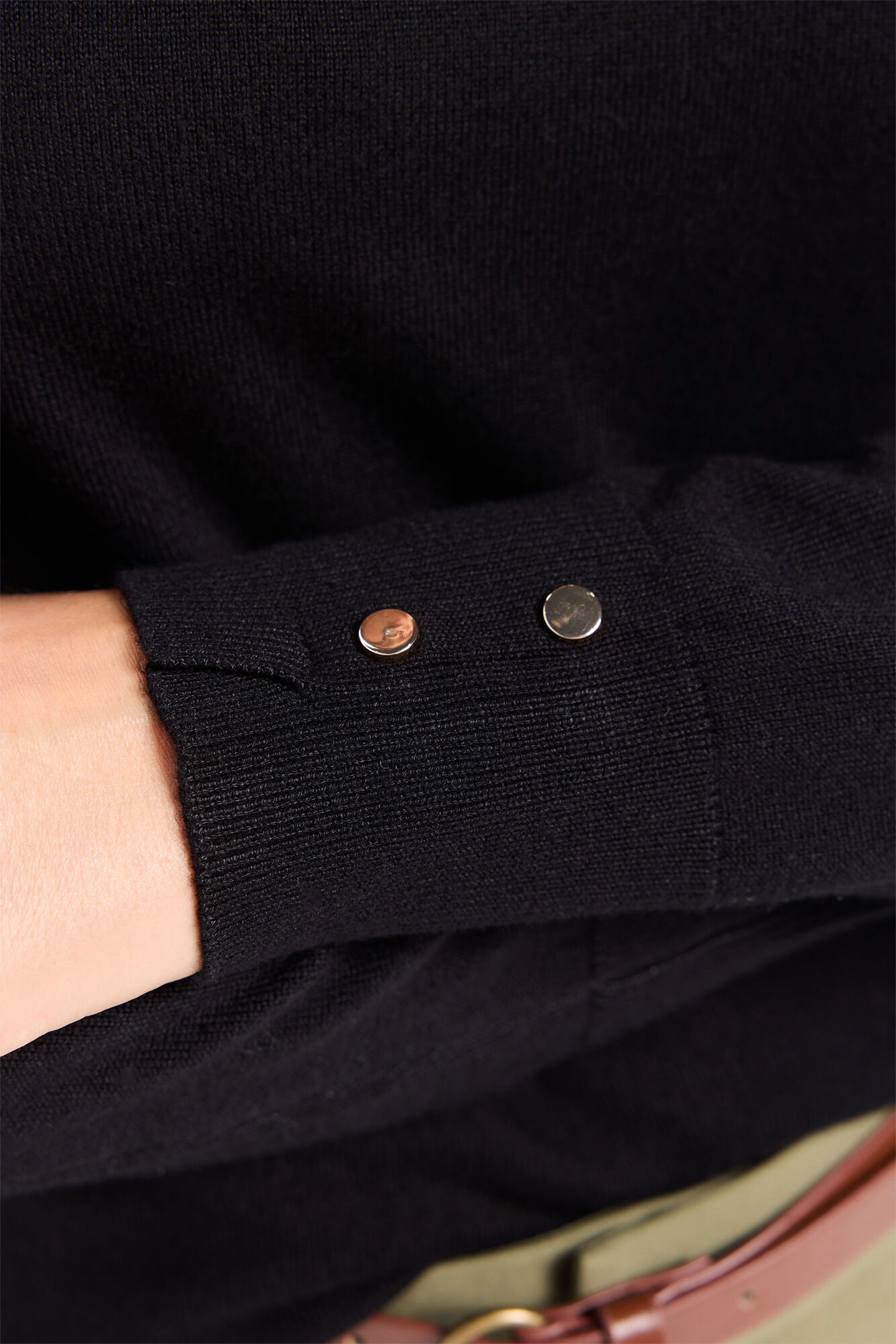 Milano Jersey liso b&aacute;sico de tejido Negro