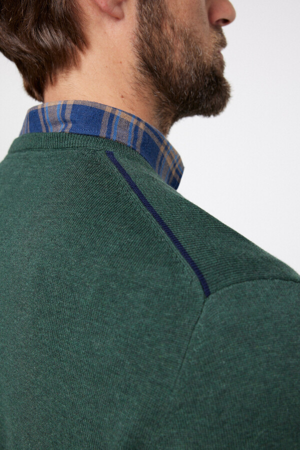 Fifty Outlet Jersey de cuello pico en algodón Verde
