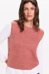 Fifty Outlet Chaleco de tejido con cuello redondo ajustado Naranja