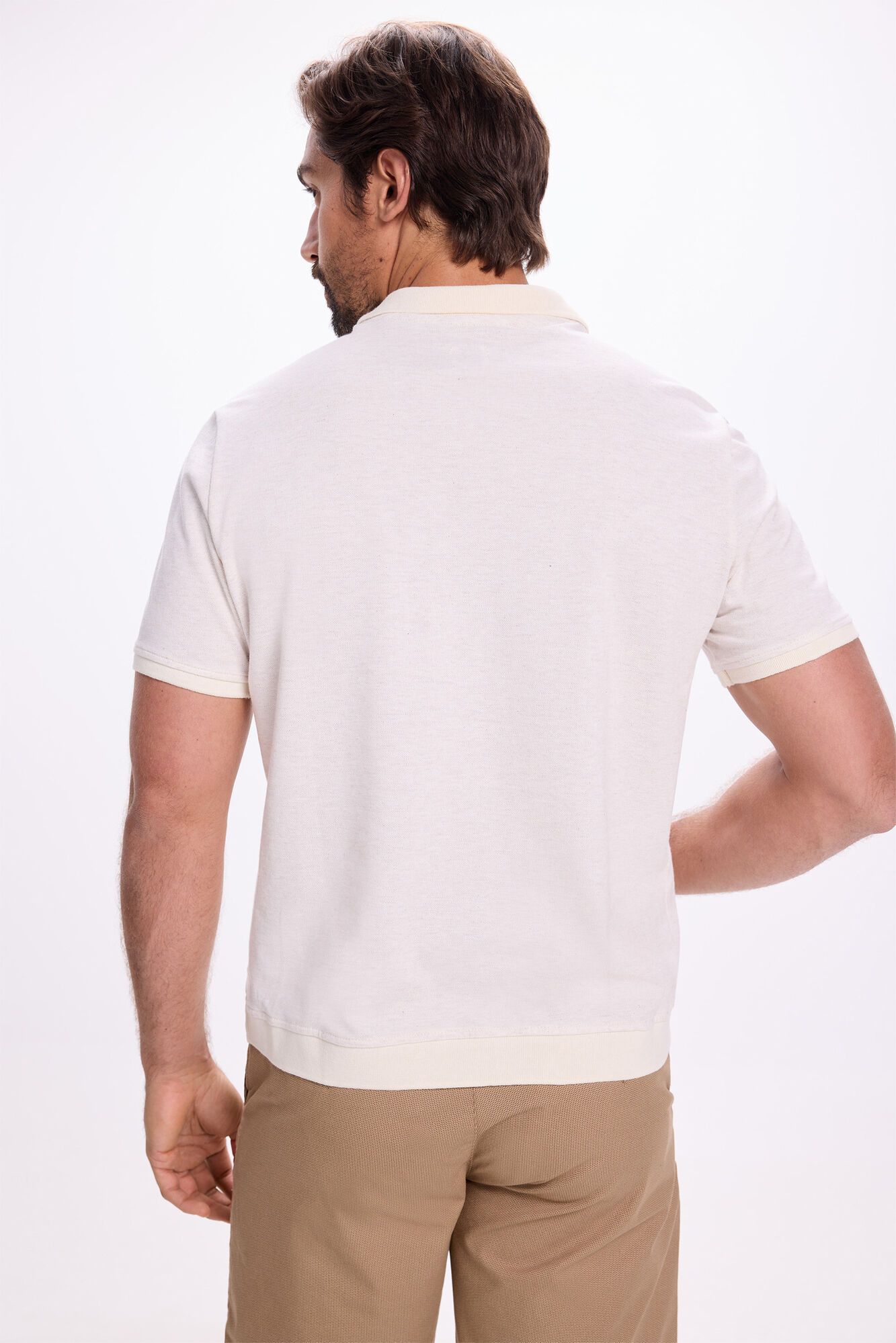 Milano Polo Cuello Abierto Beige