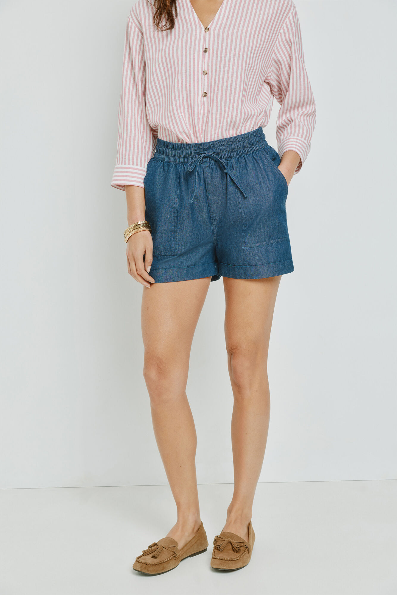 Milano Bermuda de mezclilla regular fit Navy