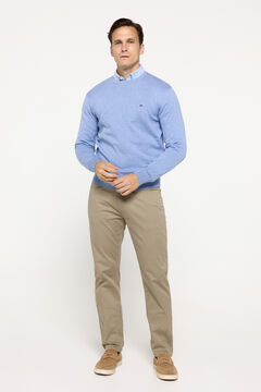 Fifty Outlet Suéter básico cuello redondo ajustado Azul