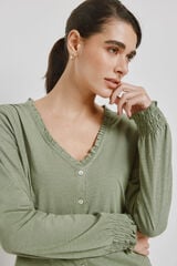 Milano Playera manga larga Kaki Claro