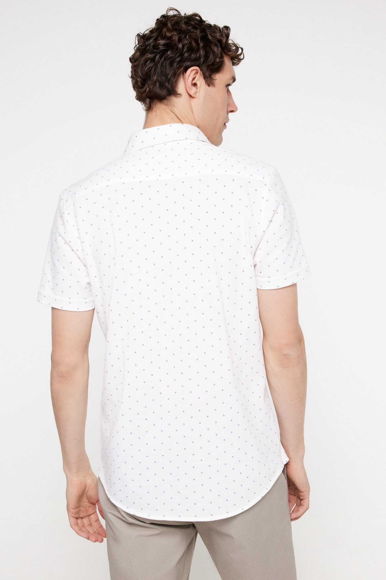 Milano Camisa piqu&eacute; estampada Blanco