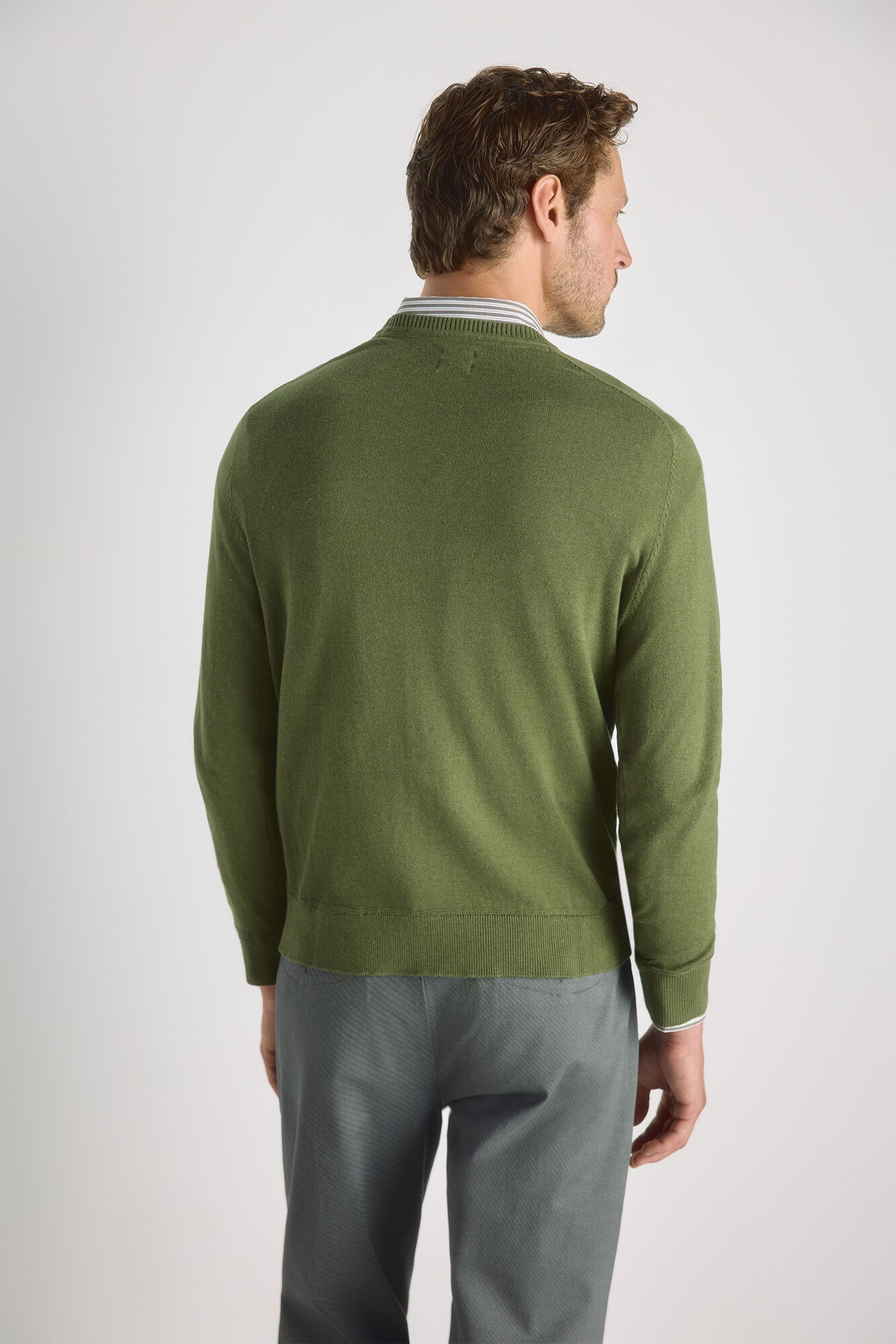 Milano Su&eacute;ter cuello redondo ajustado Verde