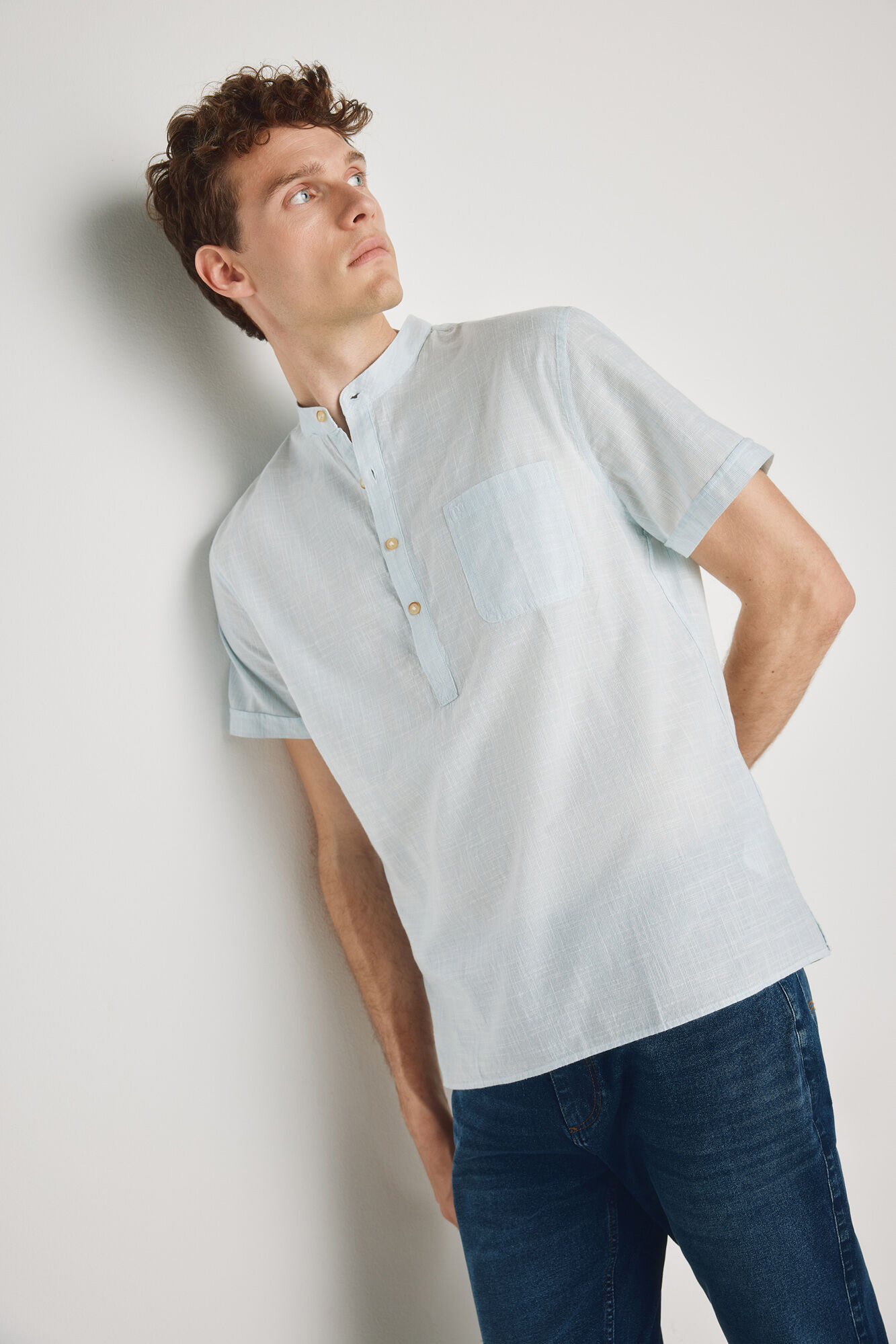 Milano Camisa cuello mao manga corta