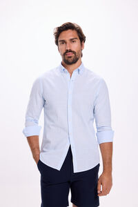 Fifty Outlet Camisa Slub Lisa Azul Claro