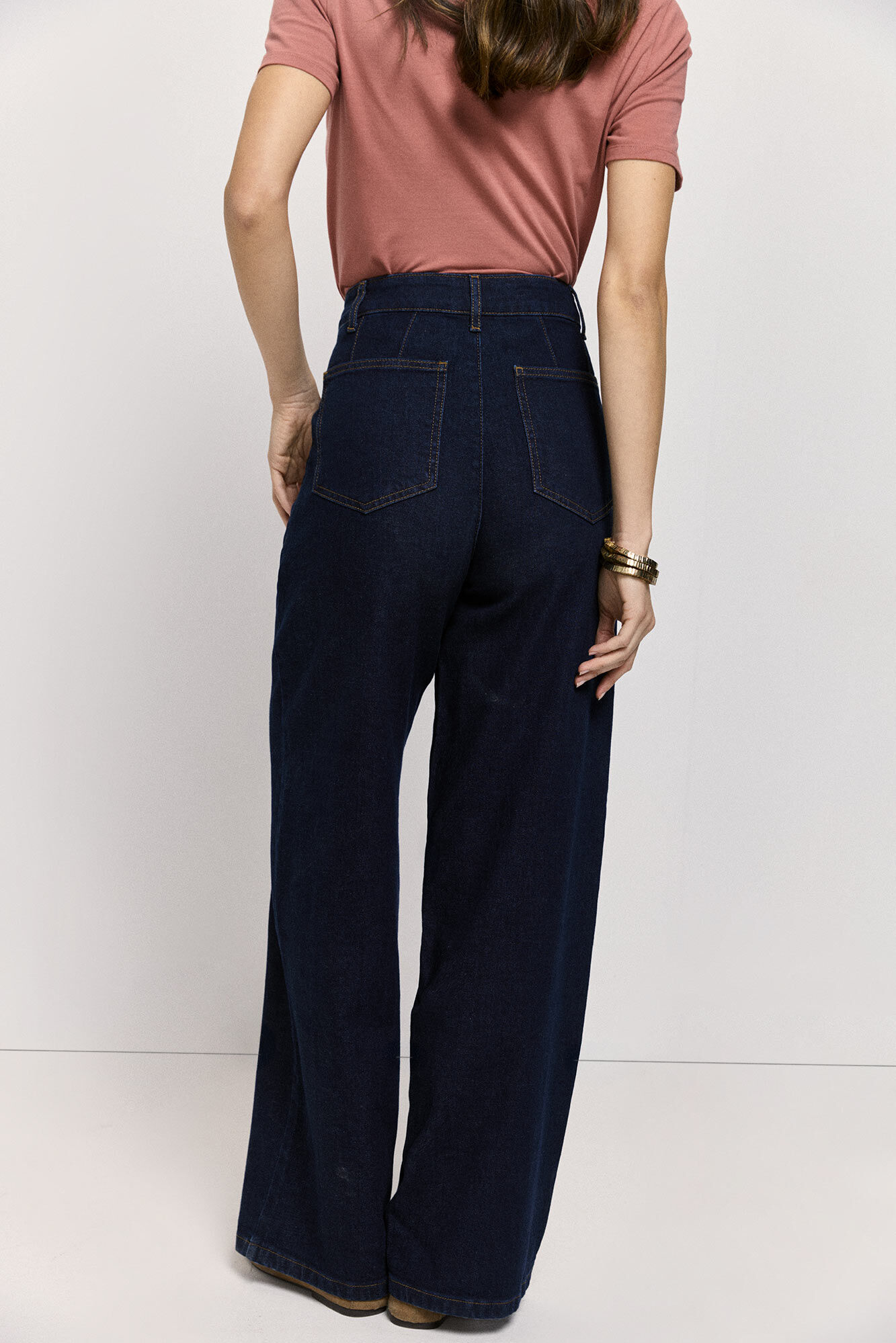 Milano Pantal&oacute;n ancho de mezclilla Navy