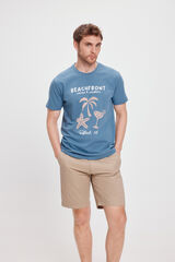 Milano Camiseta Estampada Azul Claro