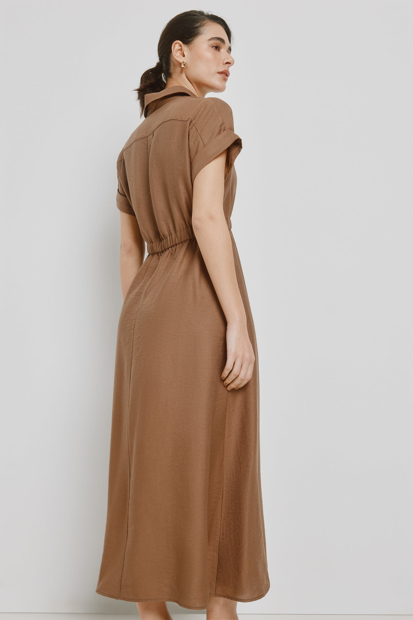 Milano Vestido camisero Marr&oacute;n